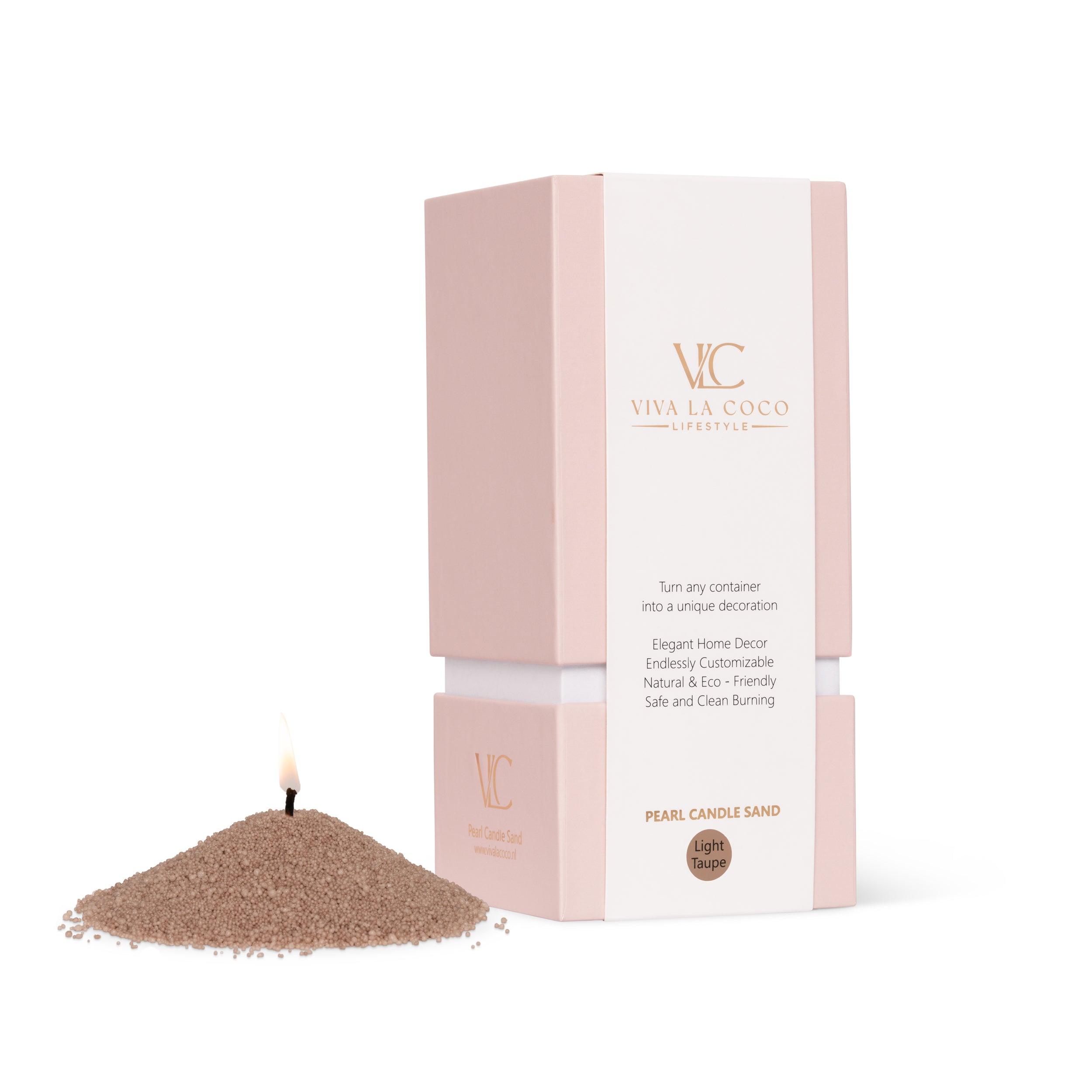 Sand candle - Light taupe